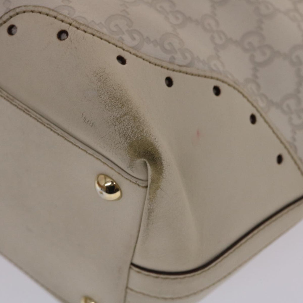 GUCCI Gucci Shima Tote Bag Leather White 49072