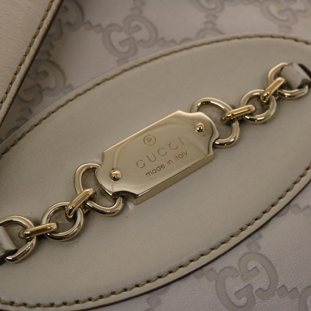 GUCCI Gucci Shima Tote Bag Leather White 49072