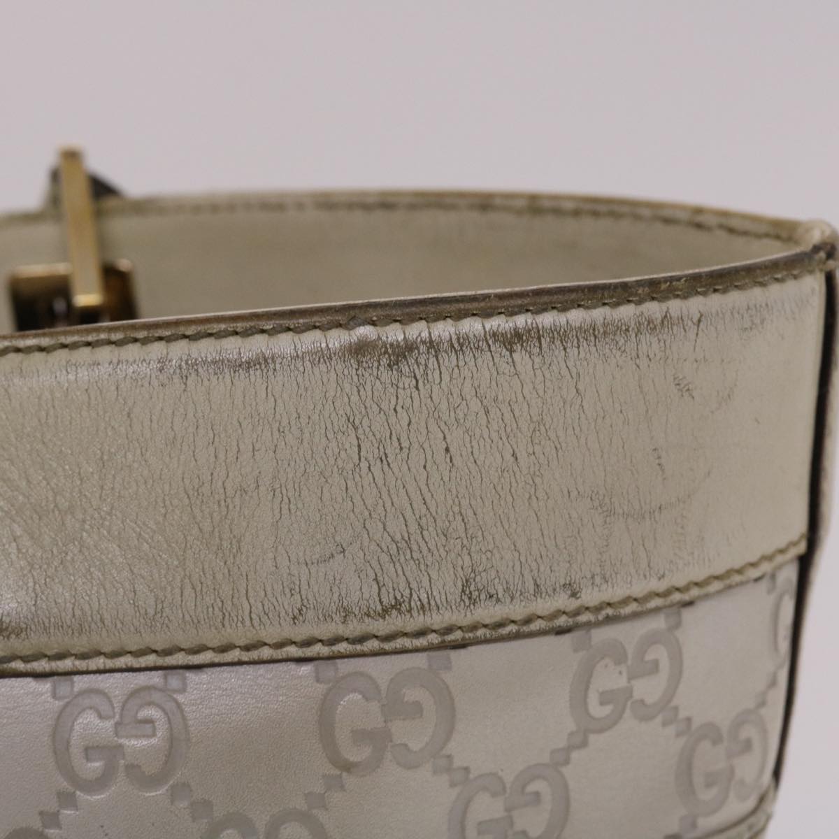 GUCCI Gucci Shima Tote Bag Leather White 49072