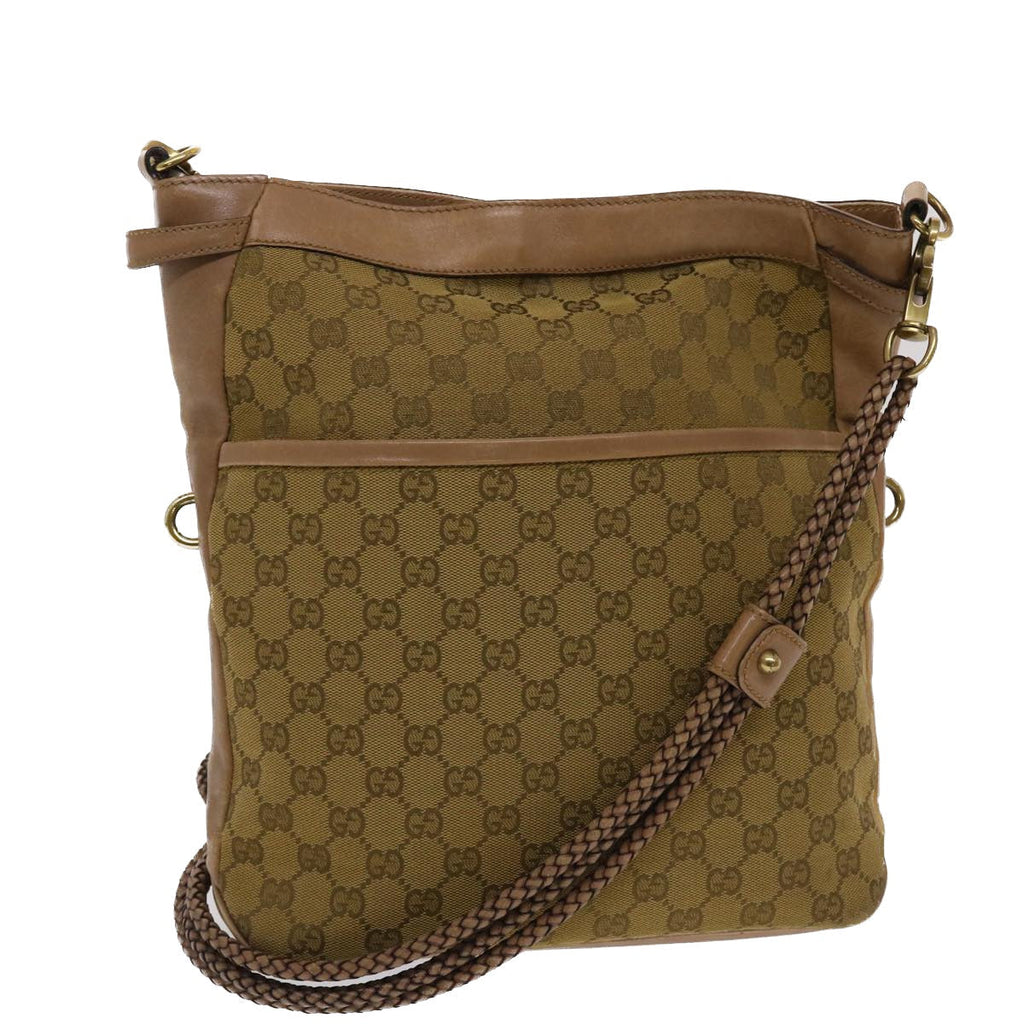 GUCCI GG Canvas Shoulder Bag Brown 109097 49074