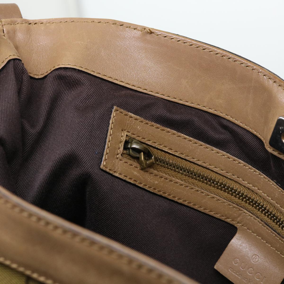 GUCCI GG Canvas Shoulder Bag Brown 109097 49074