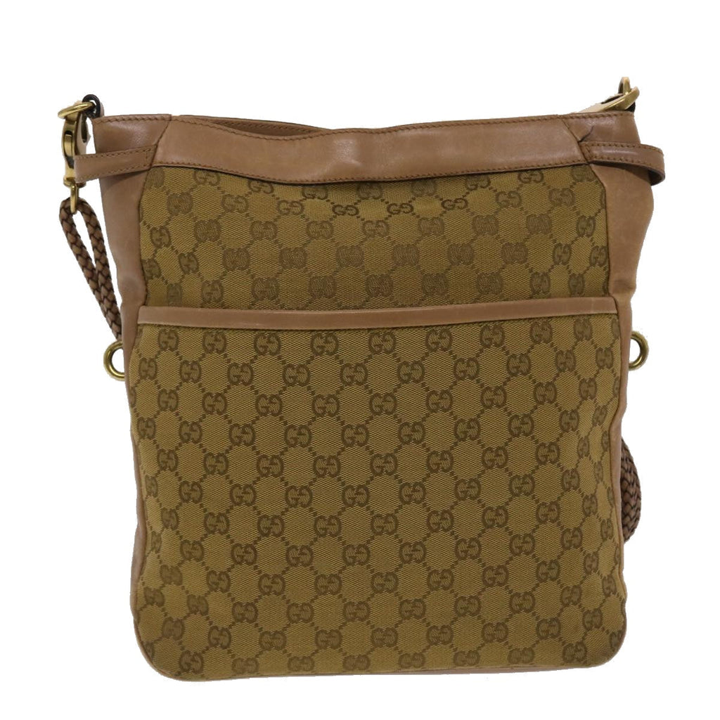 GUCCI GG Canvas Shoulder Bag Brown 109097 49074