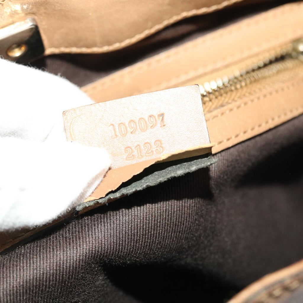 GUCCI GG Canvas Shoulder Bag Brown 109097 49074