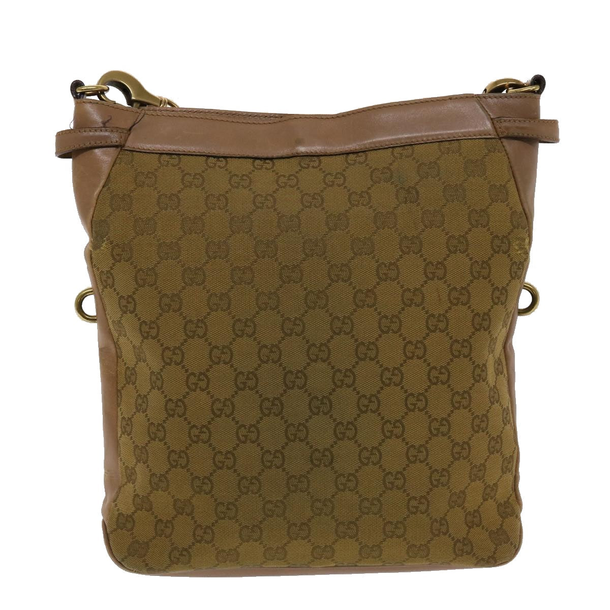GUCCI GG Canvas Shoulder Bag Brown 109097 49074