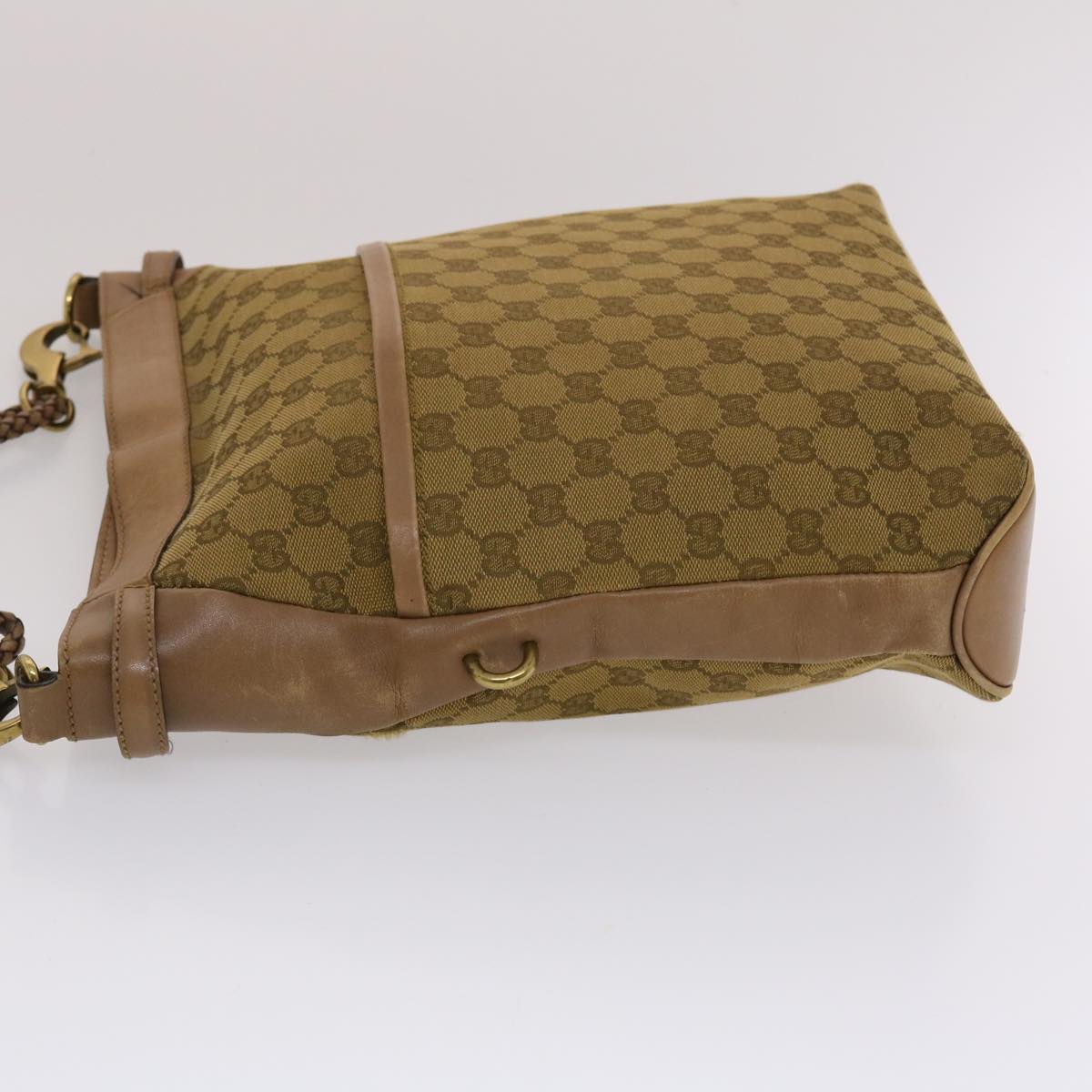 GUCCI GG Canvas Shoulder Bag Brown 109097 49074