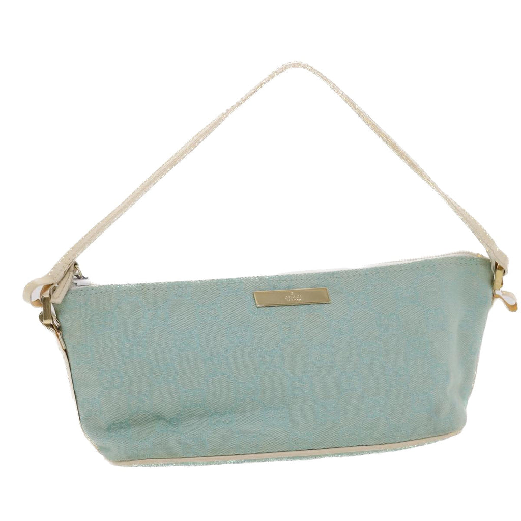 GUCCI GG Canvas Accessory Pouch Light Blue White 49080