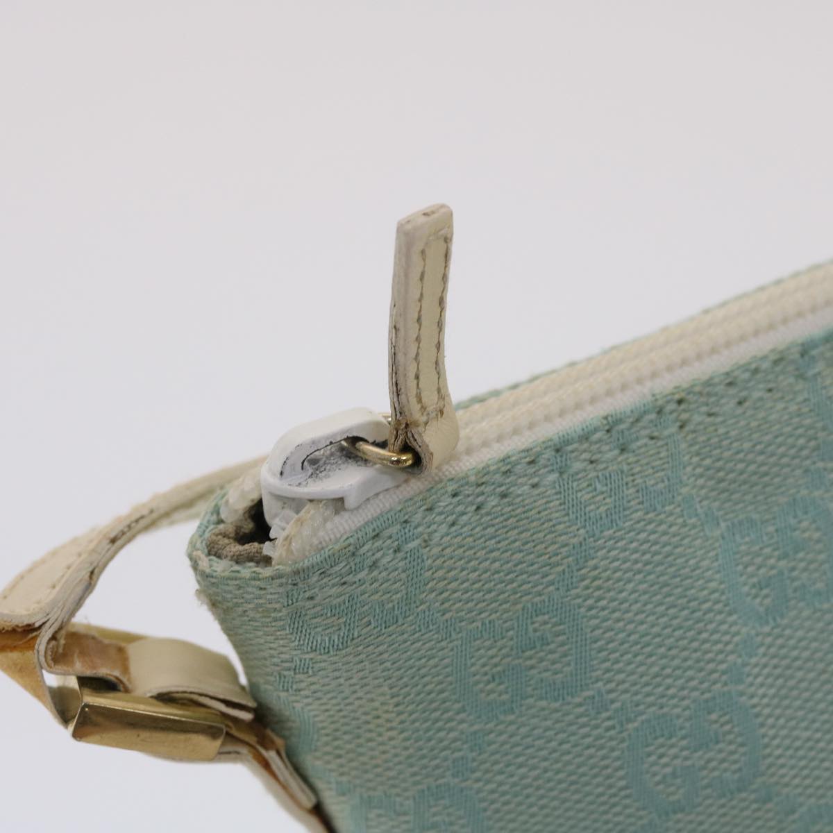 GUCCI GG Canvas Accessory Pouch Light Blue White 49080