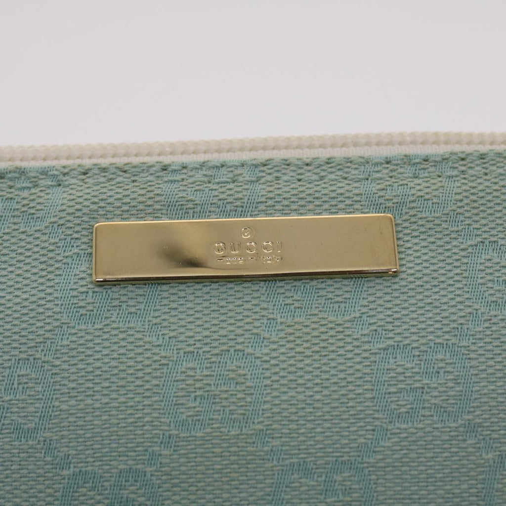 GUCCI GG Canvas Accessory Pouch Light Blue White 49080