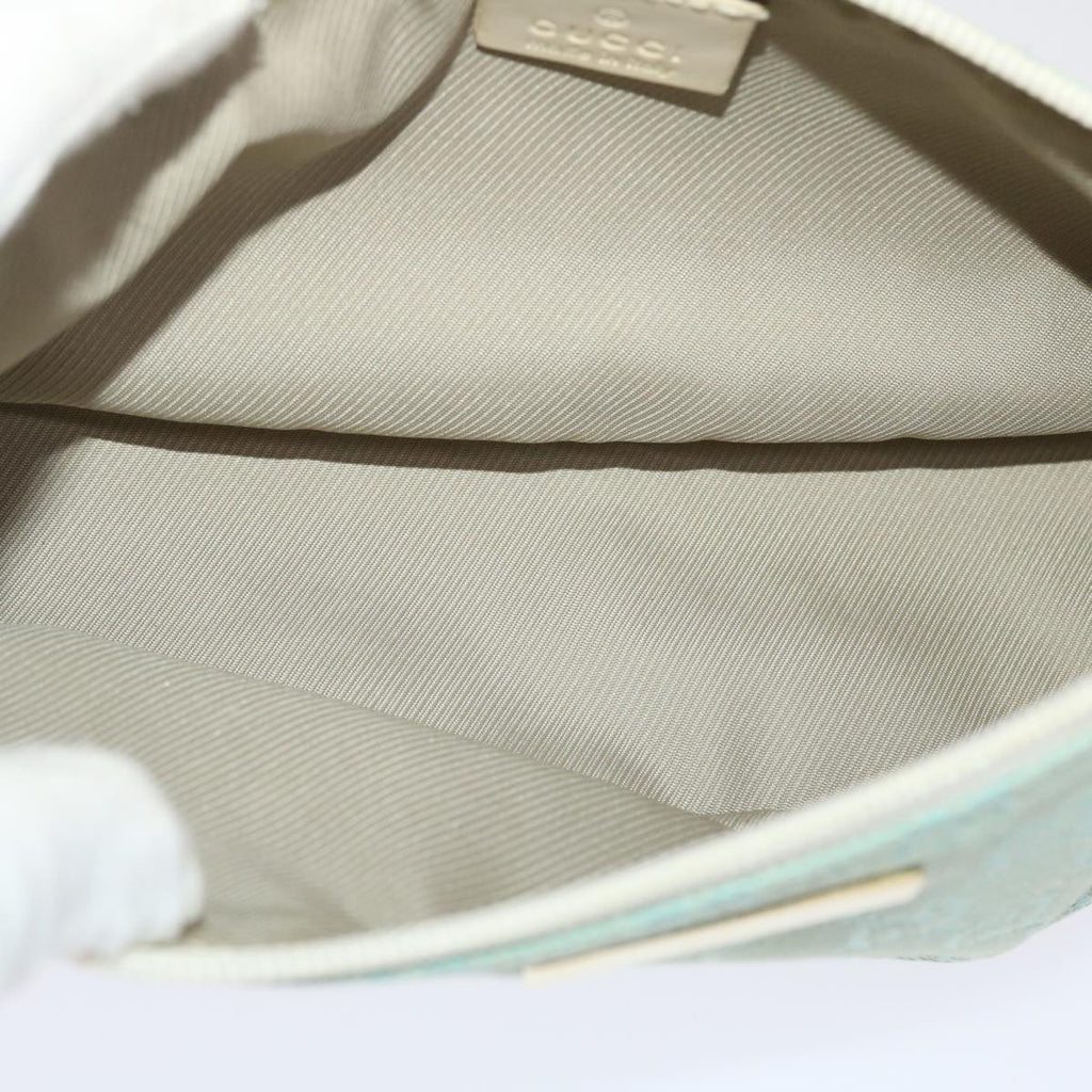 GUCCI GG Canvas Accessory Pouch Light Blue White 49080