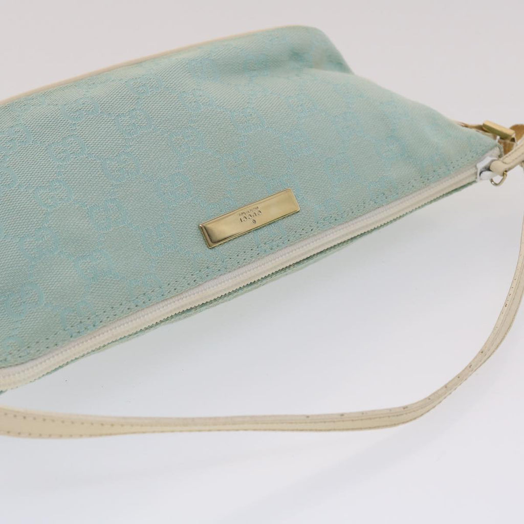 GUCCI GG Canvas Accessory Pouch Light Blue White 49080