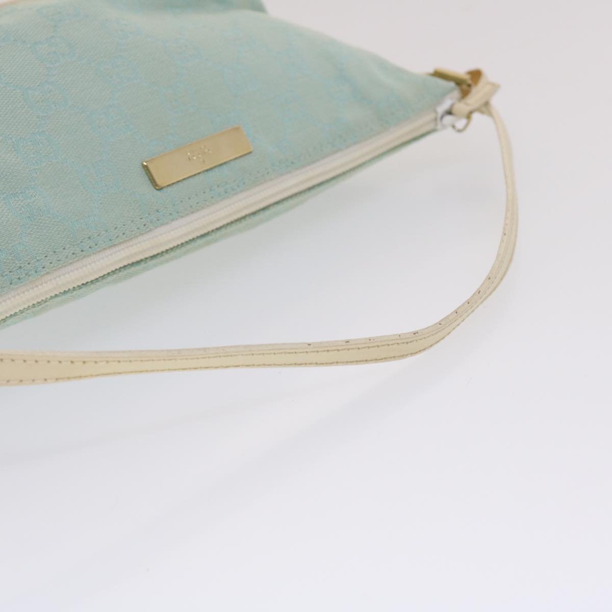 GUCCI GG Canvas Accessory Pouch Light Blue White 49080