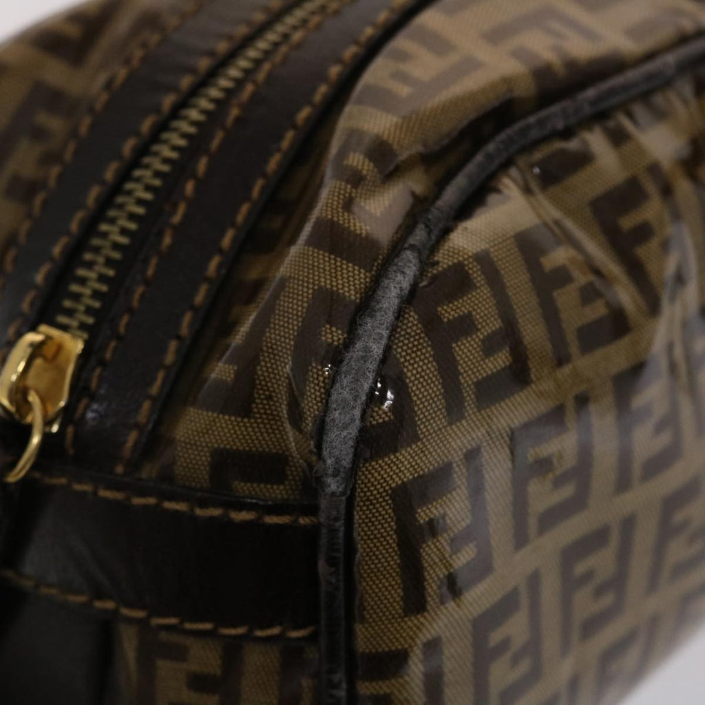 FENDI Zucchino Canvas Hand Bag Coated Canvas Brown 49107