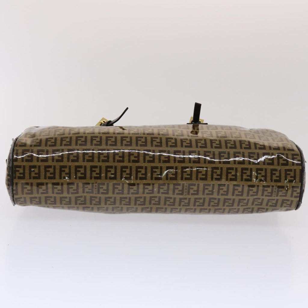 FENDI Zucchino Canvas Hand Bag Coated Canvas Brown 49107