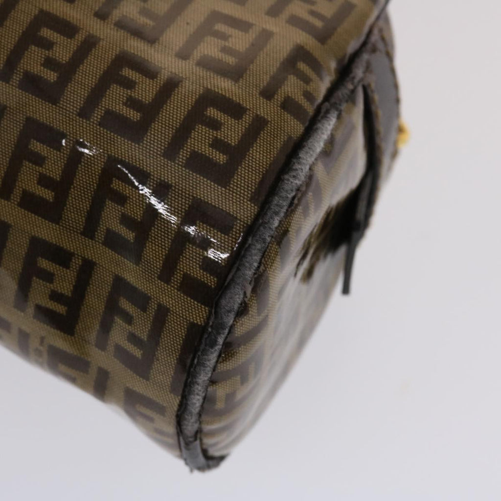 FENDI Zucchino Canvas Hand Bag Coated Canvas Brown 49107
