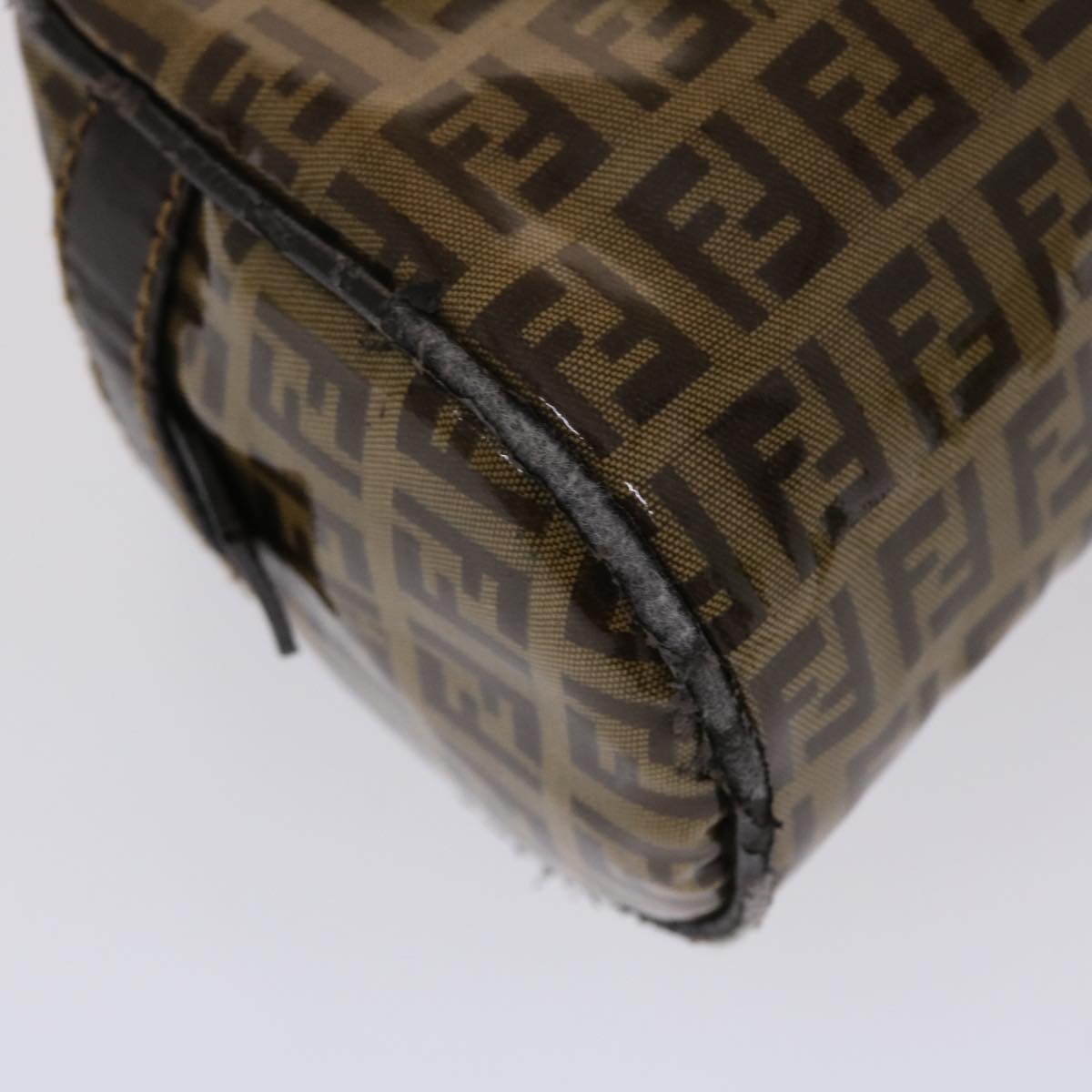 FENDI Zucchino Canvas Hand Bag Coated Canvas Brown 49107