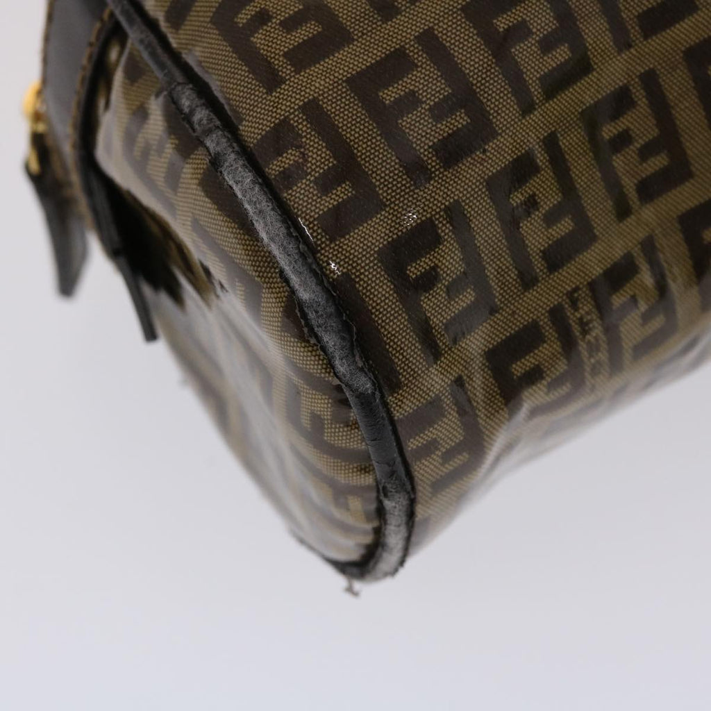 FENDI Zucchino Canvas Hand Bag Coated Canvas Brown 49107