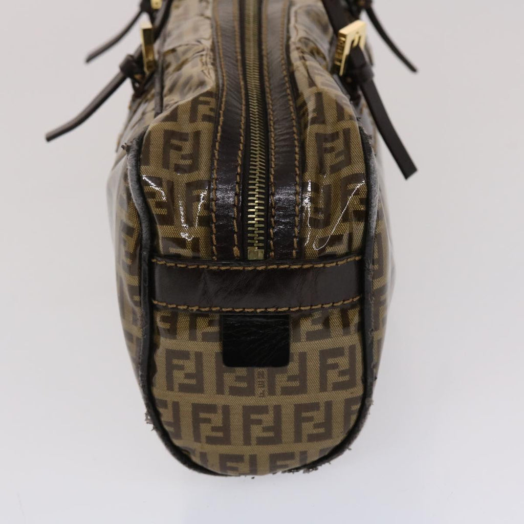 FENDI Zucchino Canvas Hand Bag Coated Canvas Brown 49107