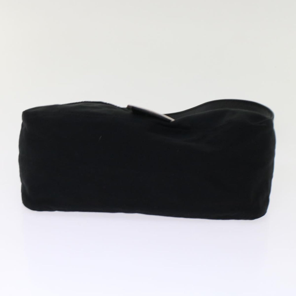 FENDI Mamma Baguette Shoulder Bag Nylon Leather Black 49109
