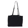 FENDI Zucchino Canvas Shoulder Bag Nylon Leather Black 49110