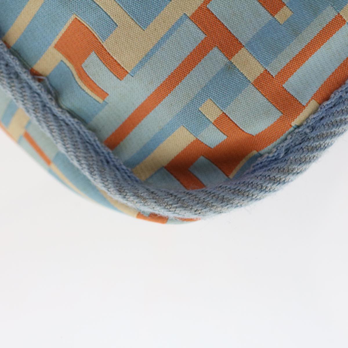 FENDI Zucca Canvas Shoulder Bag Nylon White Light Blue Orange 49111