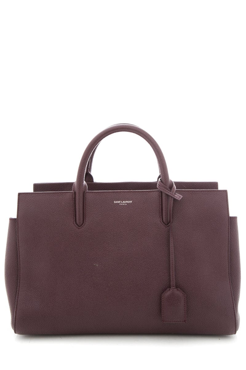 Saint Laurent Baby Cabas Burgundy Tote