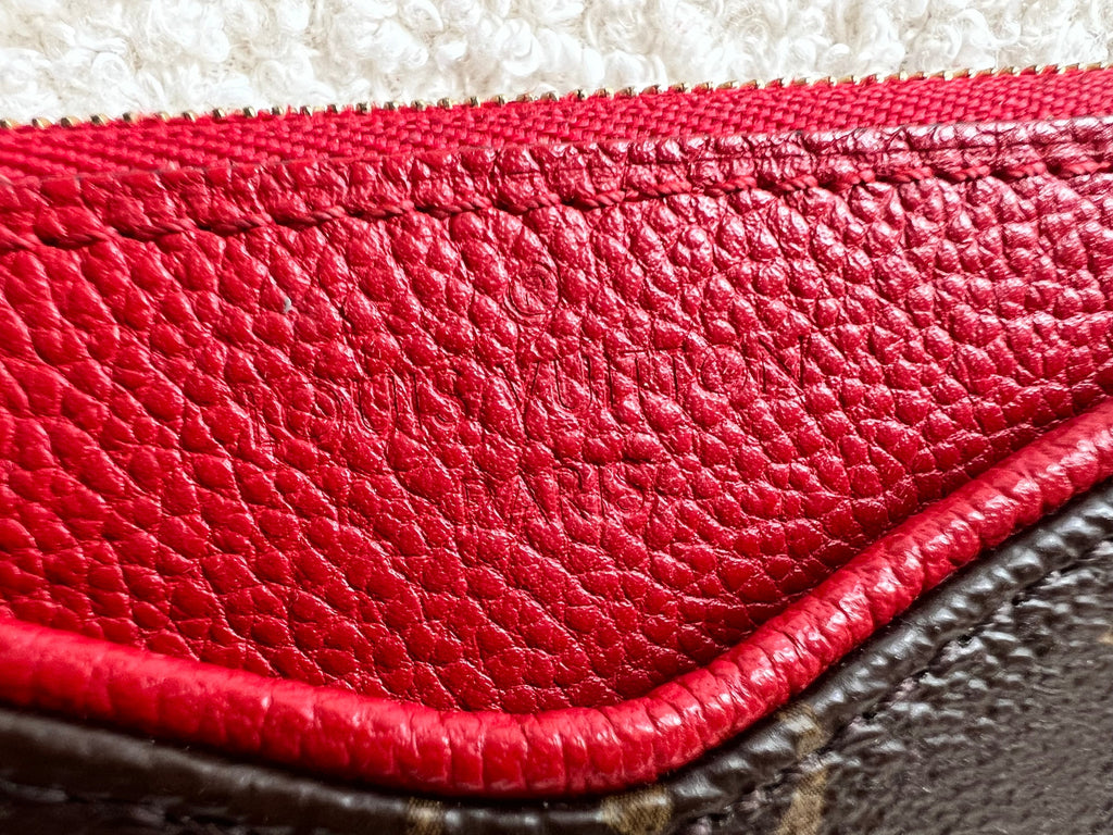 Louis Vuitton Red and Monogram Pallas Pochette