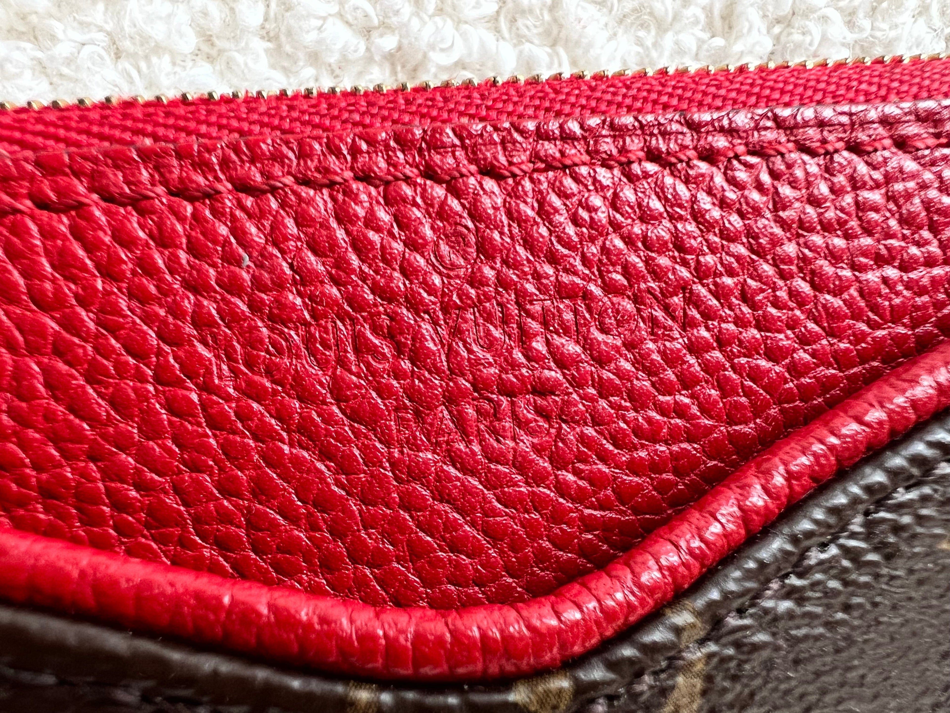 Louis Vuitton Red and Monogram Pallas Pochette