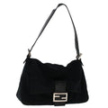 FENDI Mamma Baguette Shoulder Bag Nylon Black 49277