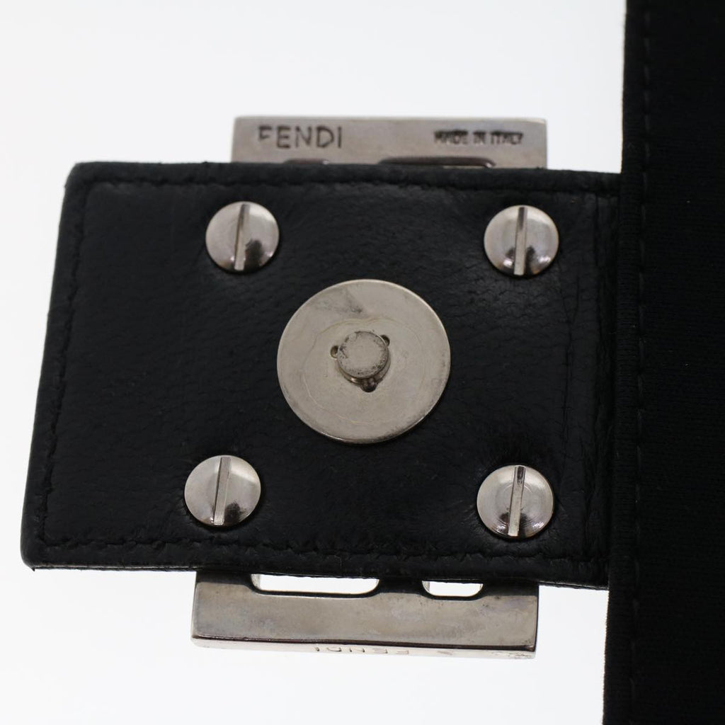 FENDI Mamma Baguette Shoulder Bag Nylon Black 49277