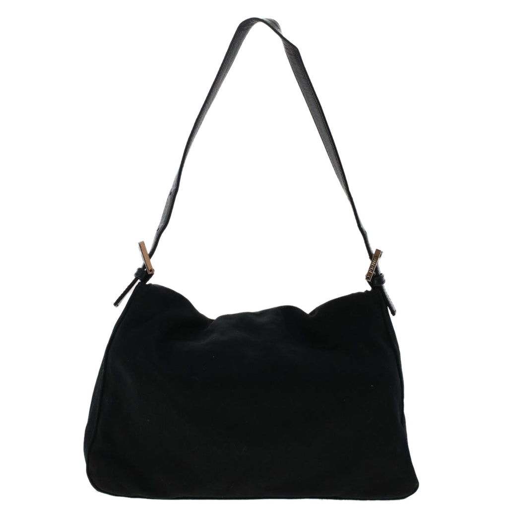FENDI Mamma Baguette Shoulder Bag Nylon Black 49277