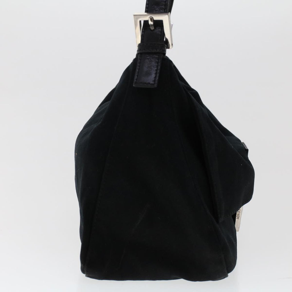 FENDI Mamma Baguette Shoulder Bag Nylon Black 49277