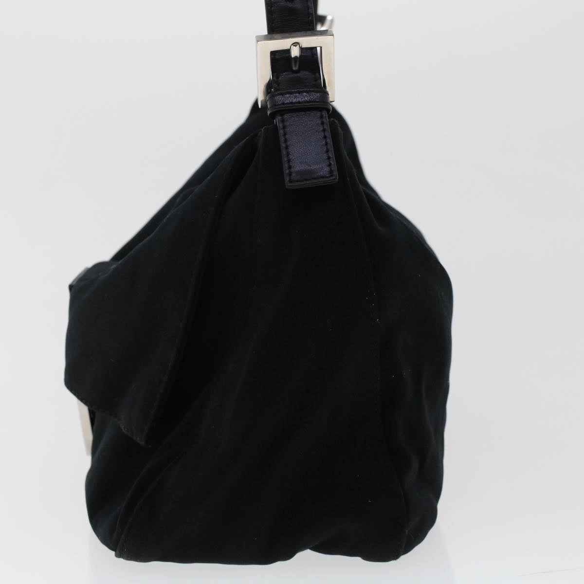 FENDI Mamma Baguette Shoulder Bag Nylon Black 49277