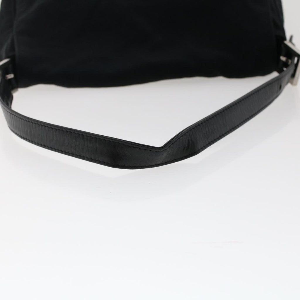 FENDI Mamma Baguette Shoulder Bag Nylon Black 49277
