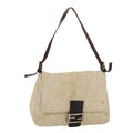 FENDI Zucca Canvas Mamma Baguette Shoulder Bag Canvas Beige Brown 49280