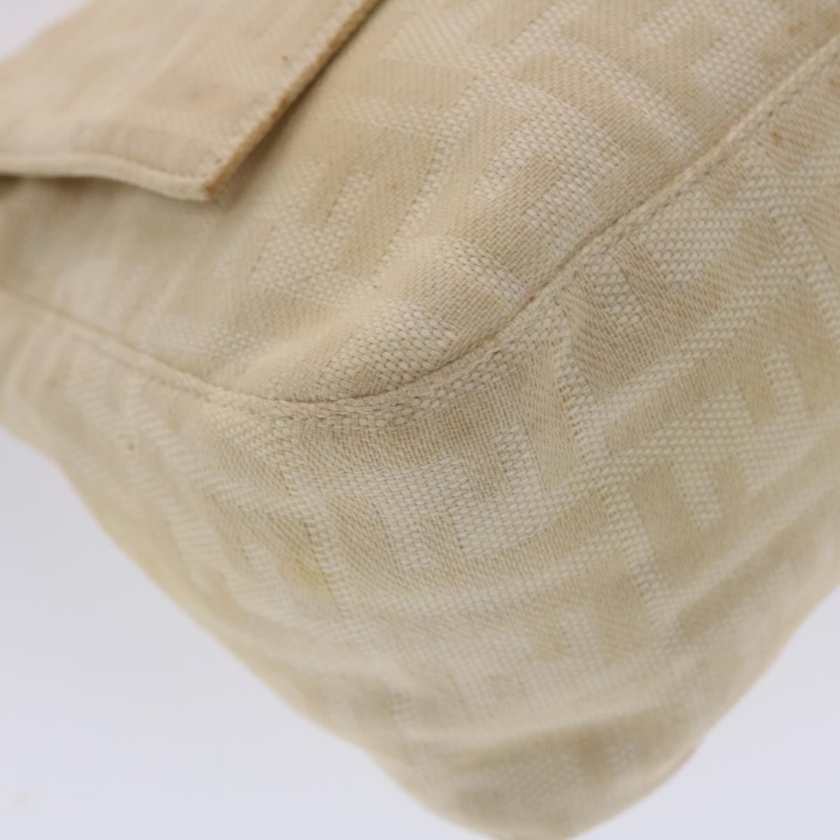 FENDI Zucca Canvas Mamma Baguette Shoulder Bag Canvas Beige Brown 49280