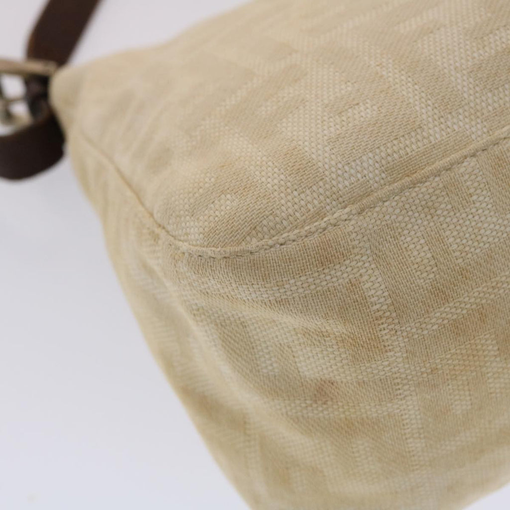 FENDI Zucca Canvas Mamma Baguette Shoulder Bag Canvas Beige Brown 49280