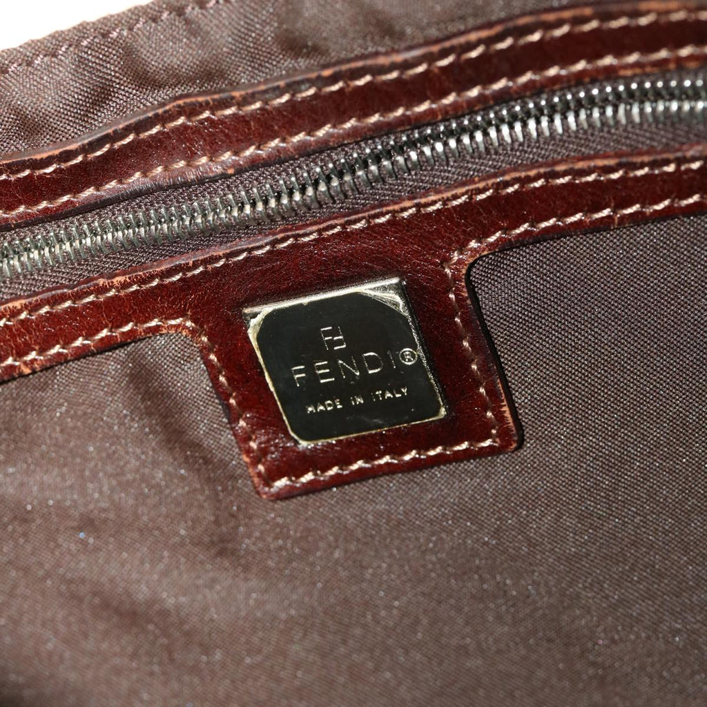FENDI Zucca Canvas Mamma Baguette Shoulder Bag Canvas Beige Brown 49280