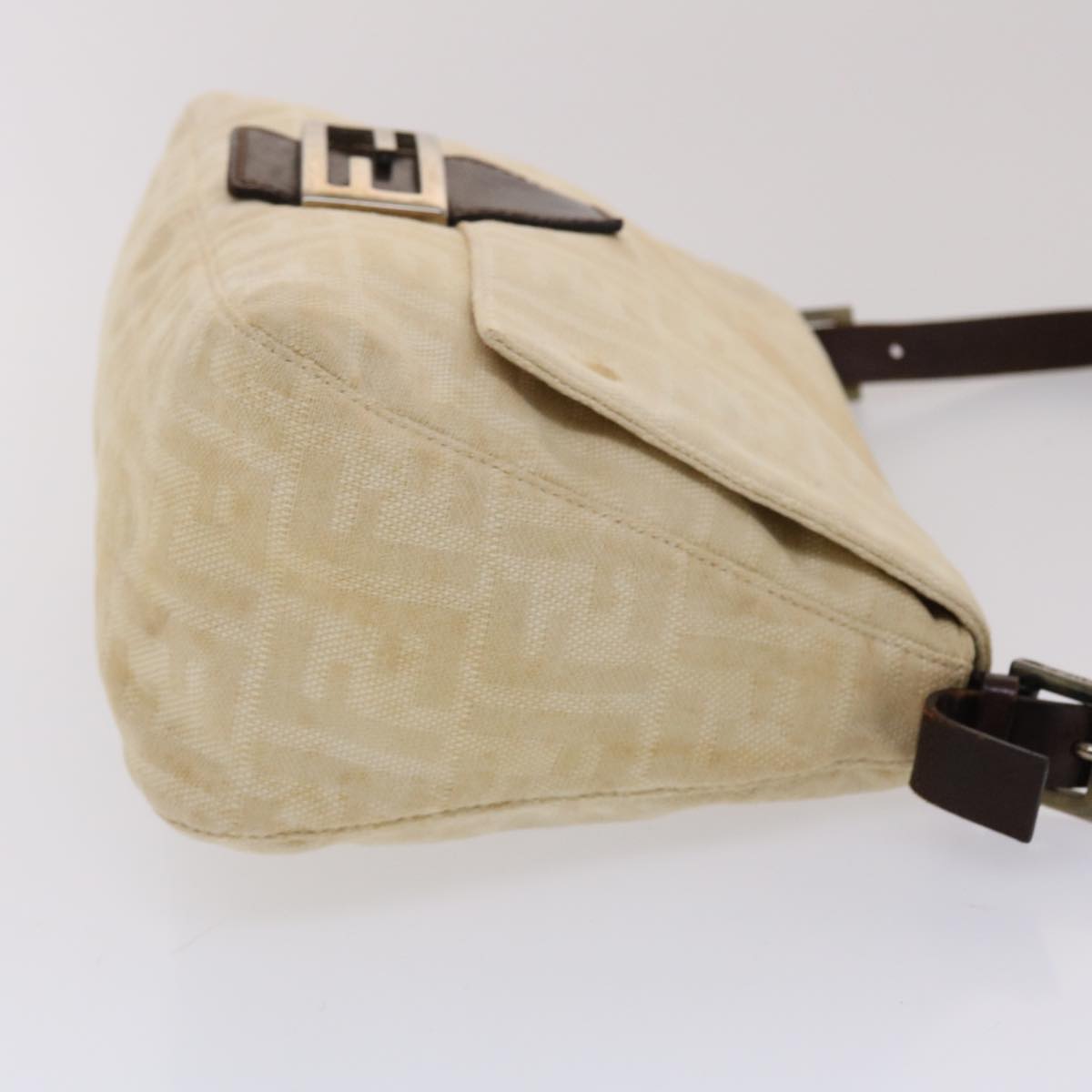 FENDI Zucca Canvas Mamma Baguette Shoulder Bag Canvas Beige Brown 49280