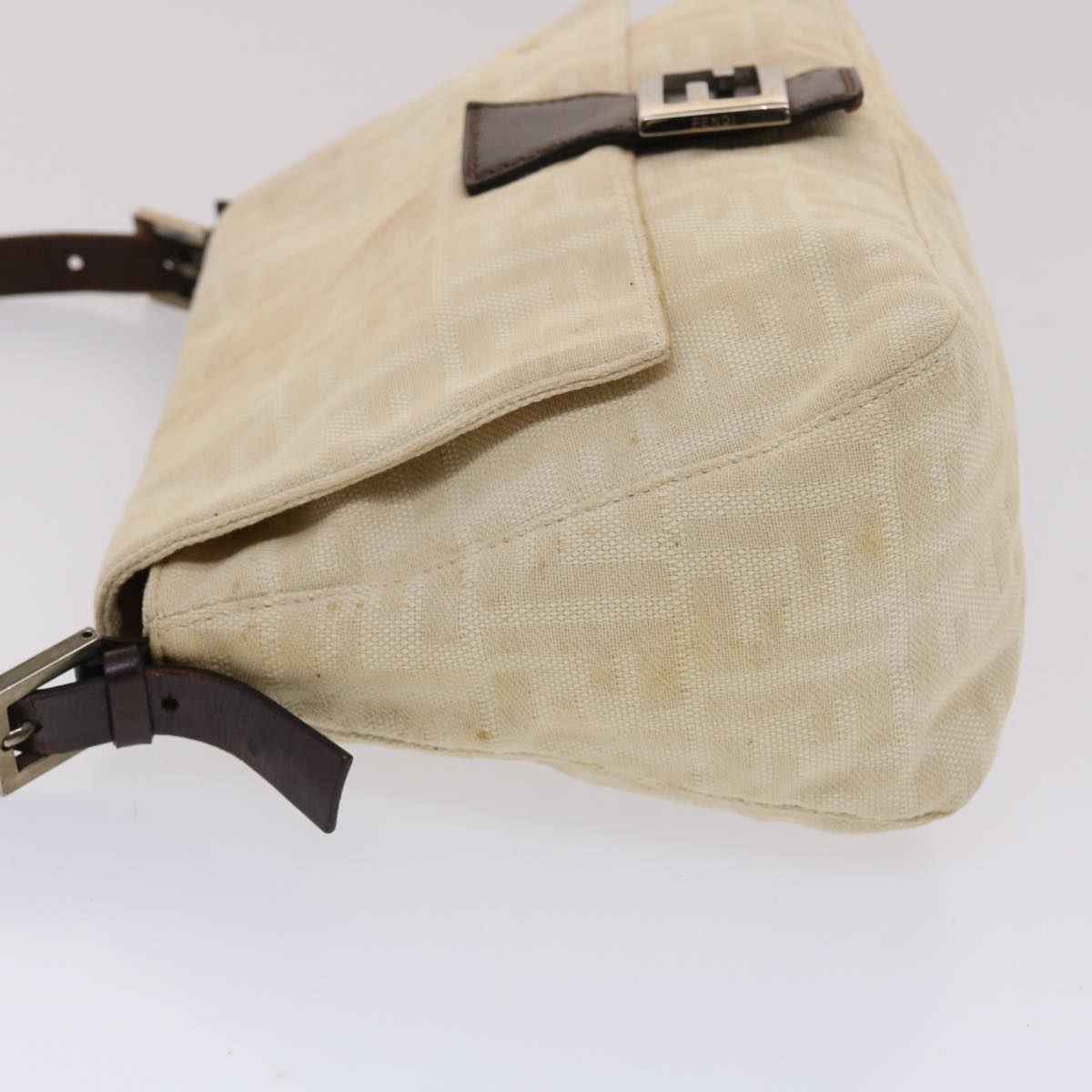FENDI Zucca Canvas Mamma Baguette Shoulder Bag Canvas Beige Brown 49280