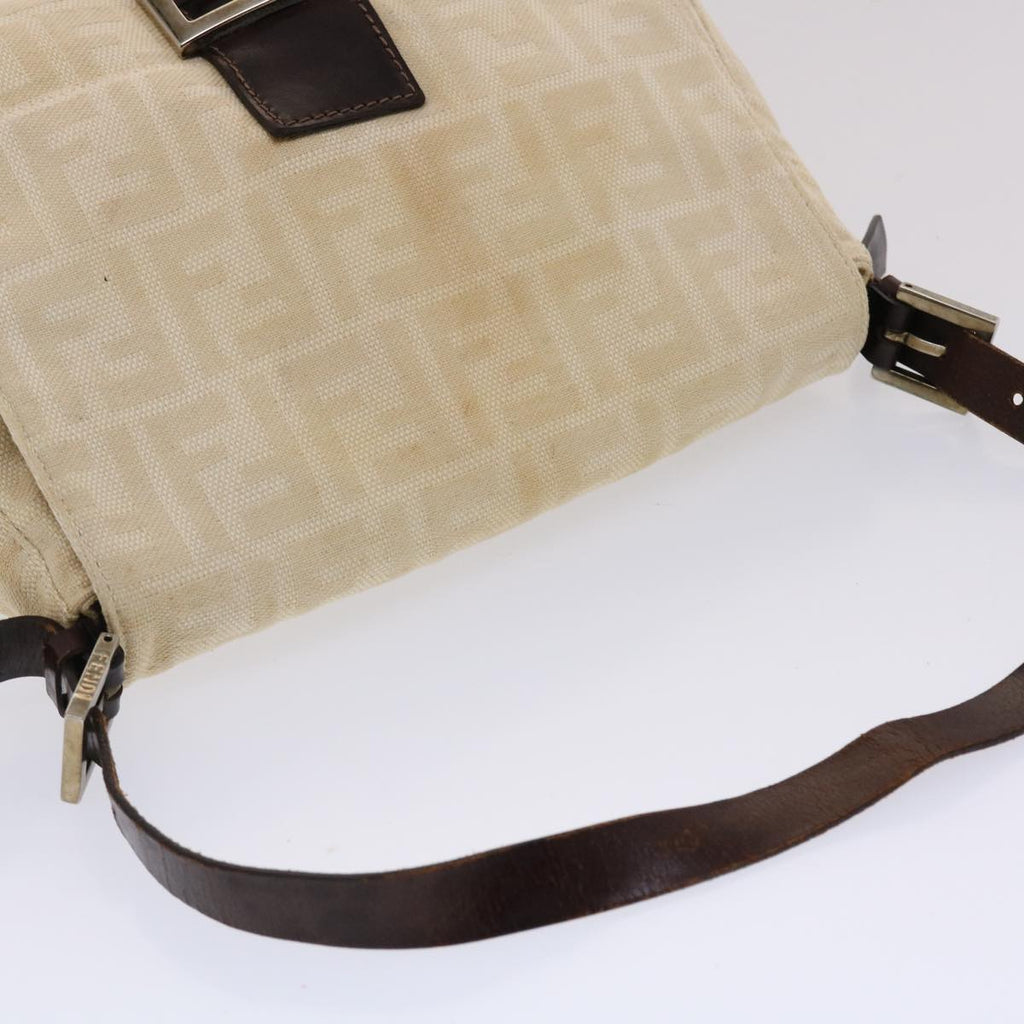 FENDI Zucca Canvas Mamma Baguette Shoulder Bag Canvas Beige Brown 49280