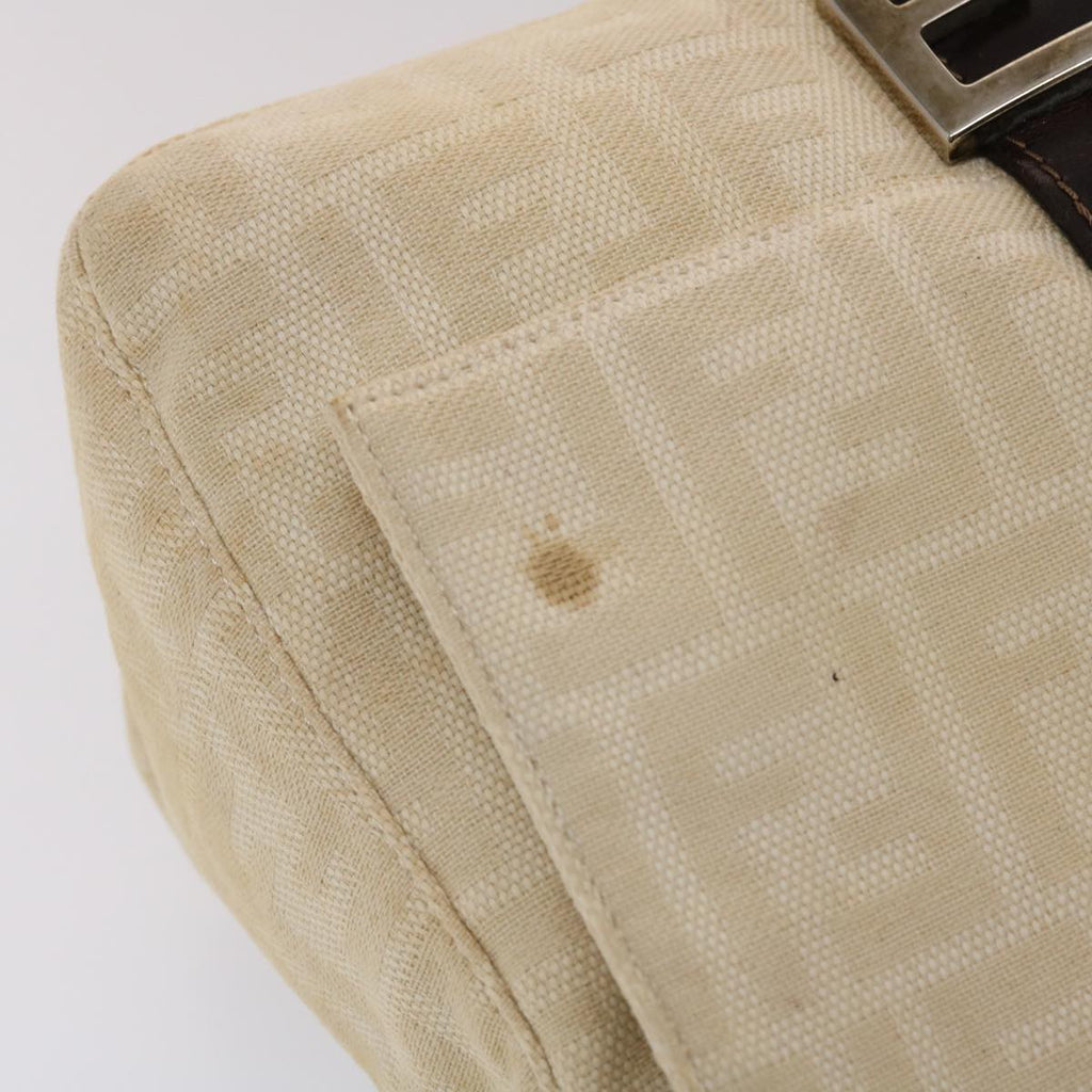 FENDI Zucca Canvas Mamma Baguette Shoulder Bag Canvas Beige Brown 49280