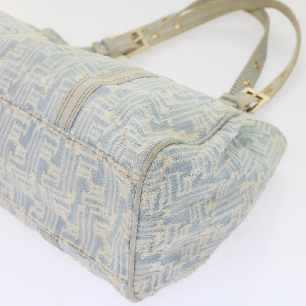 FENDI Zucca Canvas Mamma Baguette Shoulder Bag Denim Blue 49281