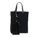 FENDI Zucchino Canvas Tote Bag Nylon Leather Black 49283