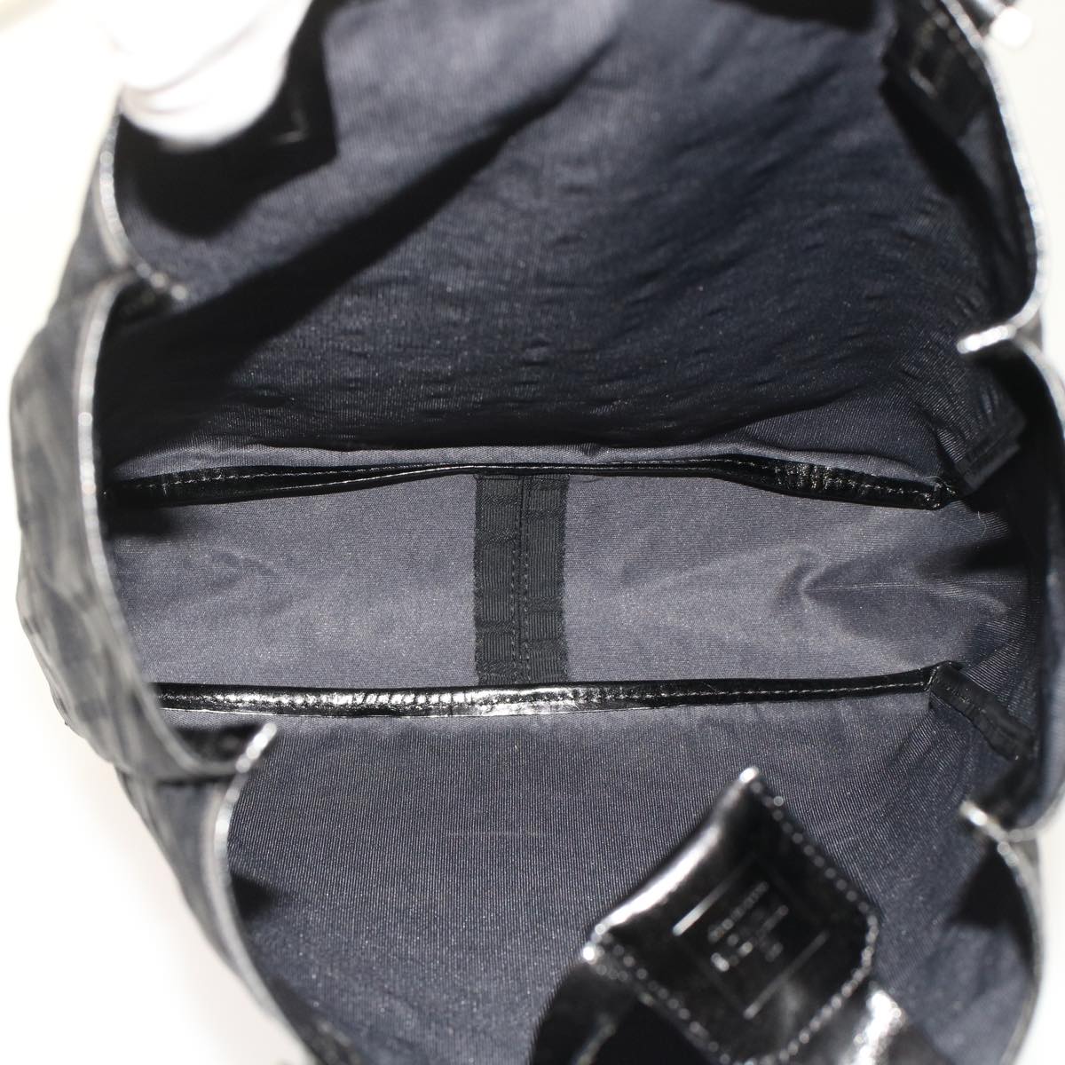 FENDI Zucchino Canvas Tote Bag Nylon Leather Black 49283