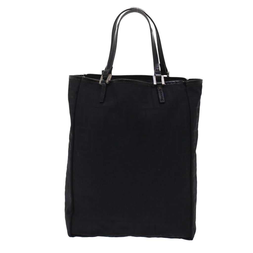 FENDI Zucchino Canvas Tote Bag Nylon Leather Black 49283