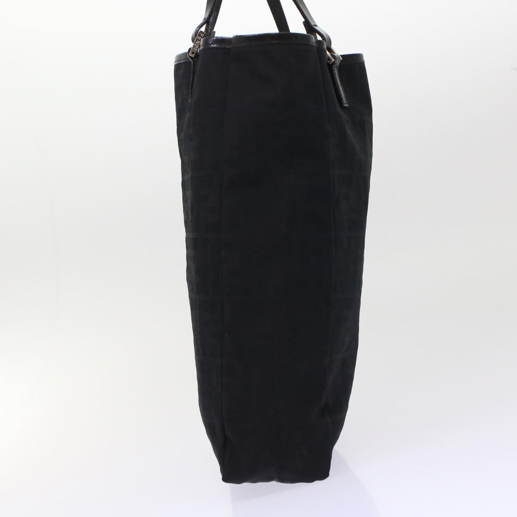 FENDI Zucchino Canvas Tote Bag Nylon Leather Black 49283