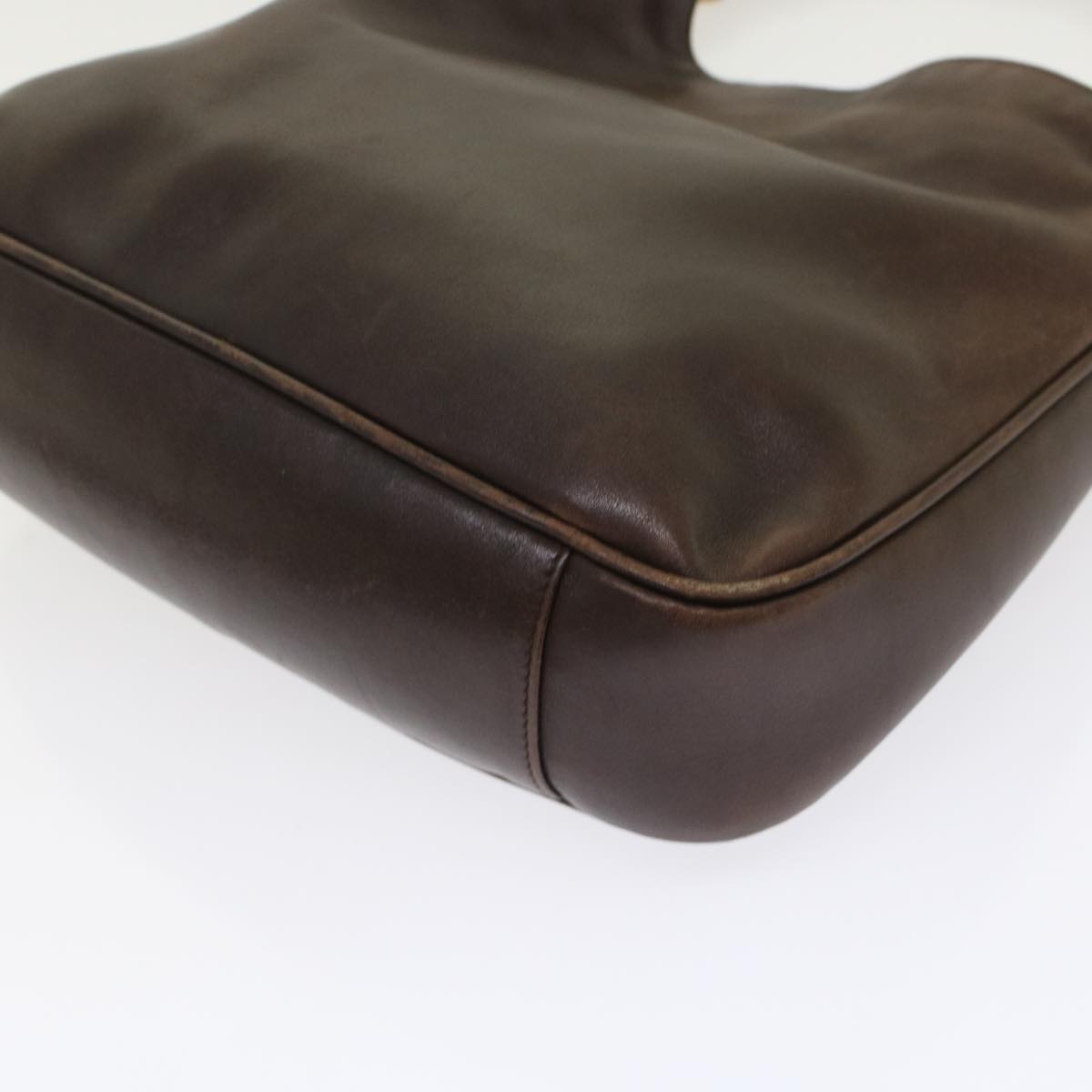 GUCCI Bamboo Hand Bag Leather 2way Brown 49284
