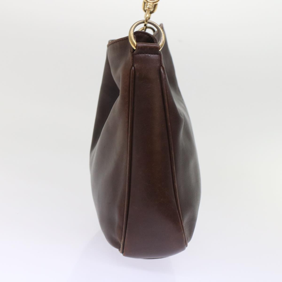 GUCCI Bamboo Hand Bag Leather 2way Brown 49284