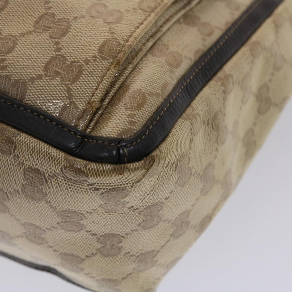 GUCCI GG Canvas Tote Bag Coated Canvas Beige Dark Brown 268639 49291