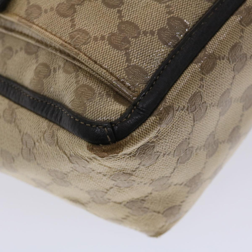 GUCCI GG Canvas Tote Bag Coated Canvas Beige Dark Brown 268639 49291